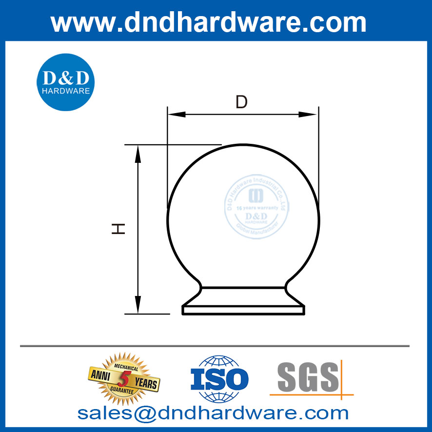 Boutons de commode décoratifs Boutons en acier inoxydable pour les tiroirs de commode-DDFH044