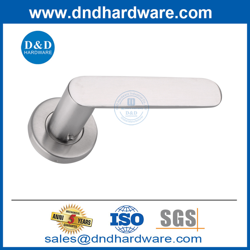 Acier inoxydable poignée de porte intérieure moderne Luxury Round Rose Porte Lever Handle-DDSH009