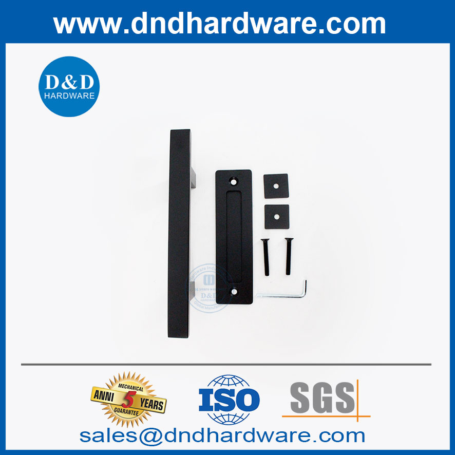 Black Heavy Duty en acier coulissant Poignée de porte de porte Patre de porte de grange et rinter le matériel-ddbd103
