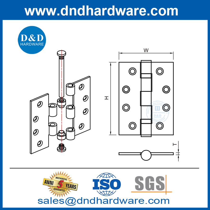 Hinge de porte d'entrée en acier inoxydable Hinge-DDSS063