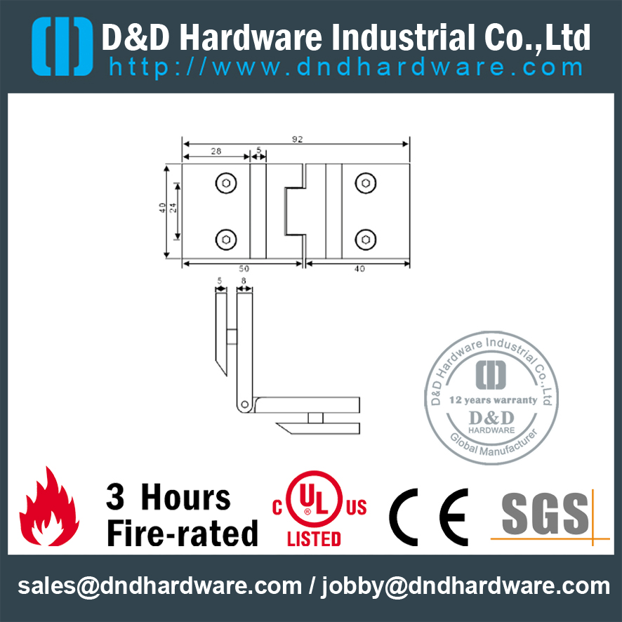 Charnière de porte robuste SS304-DDSS080