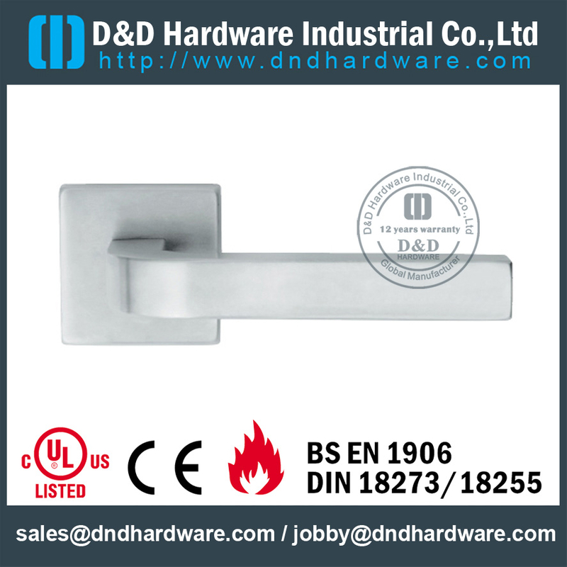 Poignée à levier pleine en inox pour designer d'intérieur pour portes coupe-feu-DDSH203